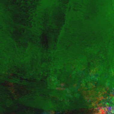 Parlak ve koyu yeşil tonlardan oluşan soyut suluboya desenli arkaplan