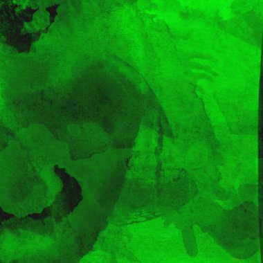 Parlak ve koyu yeşil tonlardan oluşan soyut suluboya desenli arkaplan