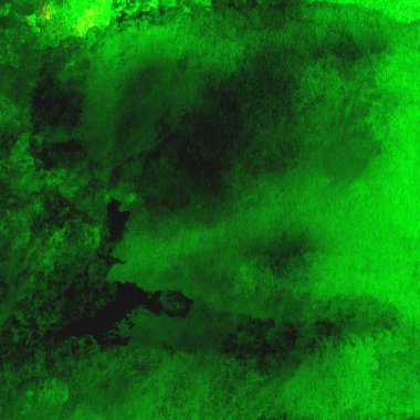 Parlak ve koyu yeşil tonlardan oluşan soyut suluboya desenli arkaplan