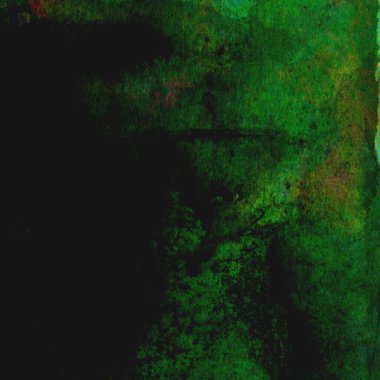 Parlak ve koyu yeşil tonlardan oluşan soyut suluboya desenli arkaplan