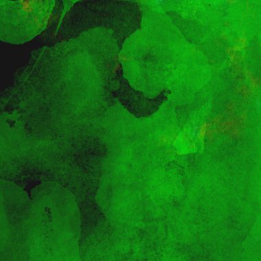 Parlak ve koyu yeşil tonlardan oluşan soyut suluboya desenli arkaplan