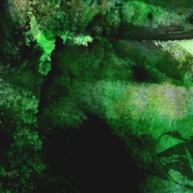 Parlak ve yeşil tonlardan oluşan soyut suluboya deseni