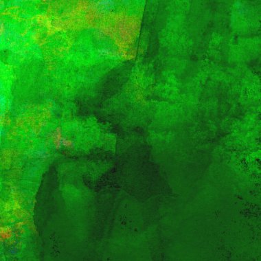 Parlak ve yeşil tonlardan oluşan soyut suluboya deseni