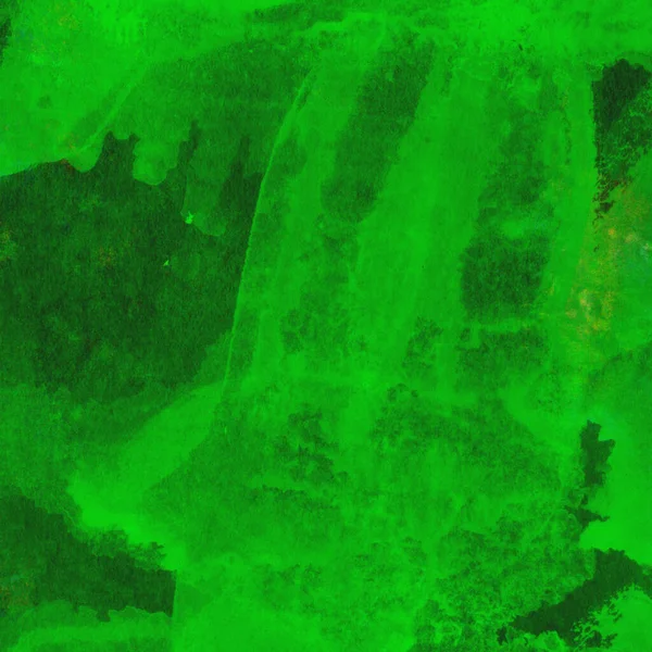 Акварель Художественный Фон Темными Яркими Оттенками Зеленого — стоковое фото