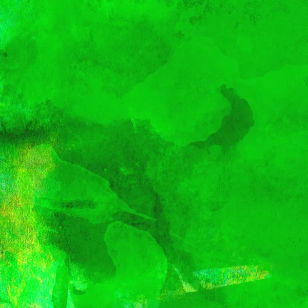 Koyu ve parlak yeşil tonlarıyla suluboya sanatsal arkaplan