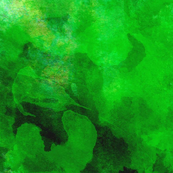 Watercolor Artistic Backdrop Dark Bright Shades Green — Stock Photo, Image