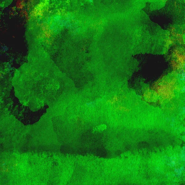 Koyu ve parlak yeşil tonlarıyla suluboya sanatsal arkaplan