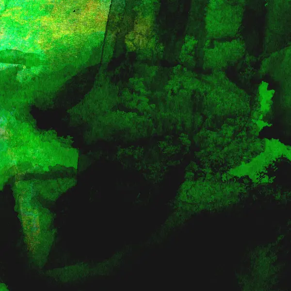 Koyu ve parlak yeşil tonlarıyla suluboya sanatsal arkaplan