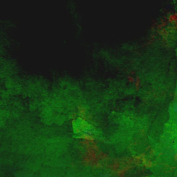 Sarı, mavi ve kırmızı tonlarda yeşil soyut suluboya deseni