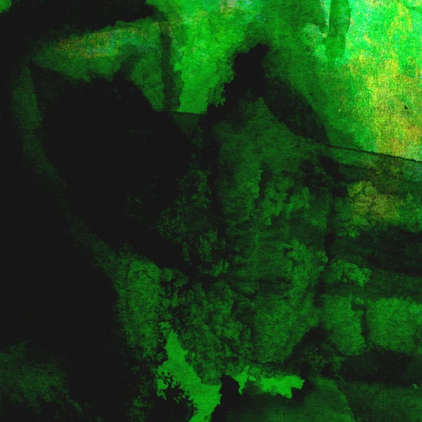 Koyu ve parlak yeşil tonlarıyla suluboya sanatsal arkaplan