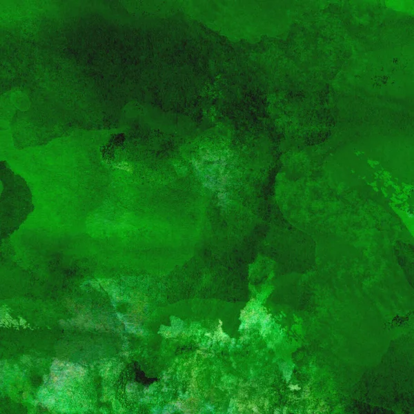 Koyu ve parlak yeşil tonlarıyla suluboya sanatsal arkaplan