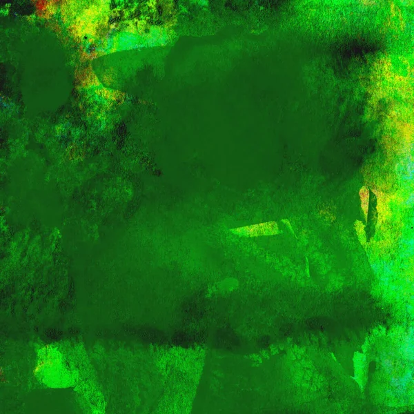 Parlak ve koyu yeşil tonlardan oluşan soyut renkli suluboya desenli arkaplan