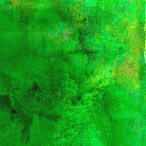 Parlak ve koyu yeşil tonlardan oluşan soyut renkli suluboya desenli arkaplan