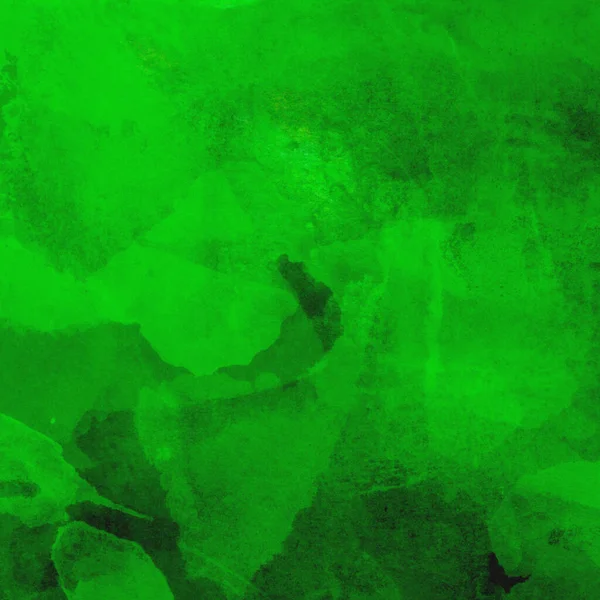 Parlak ve koyu yeşil tonlardan oluşan soyut renkli suluboya desenli arkaplan
