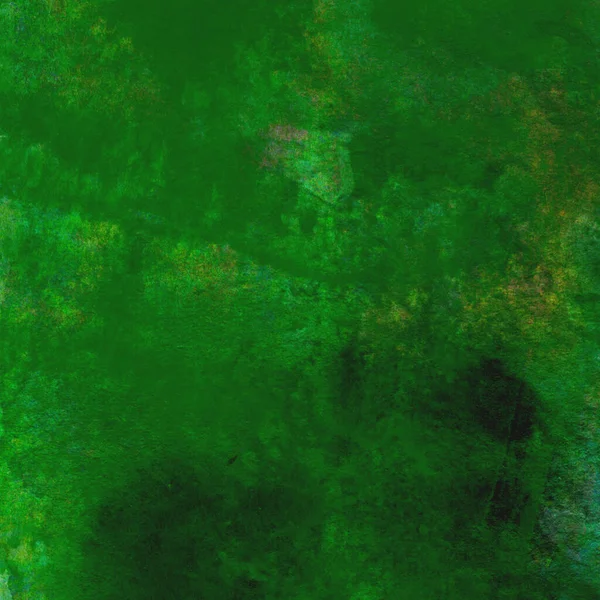 Parlak ve koyu yeşil tonlardan oluşan soyut renkli suluboya desenli arkaplan