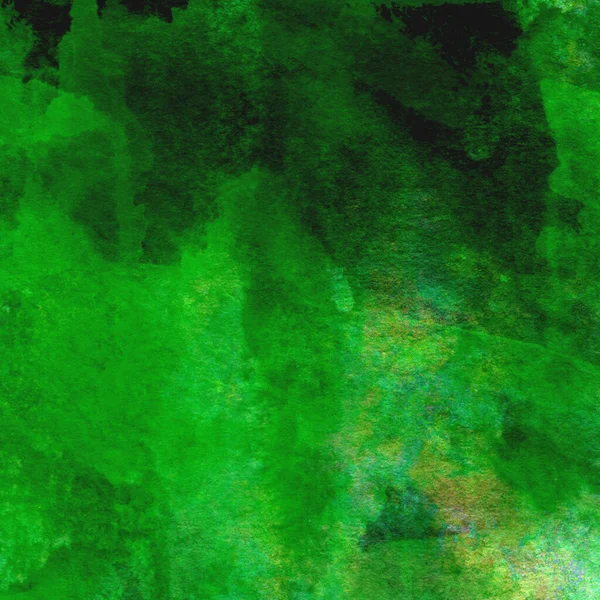 Parlak ve koyu yeşil tonlardan oluşan soyut renkli suluboya desenli arkaplan