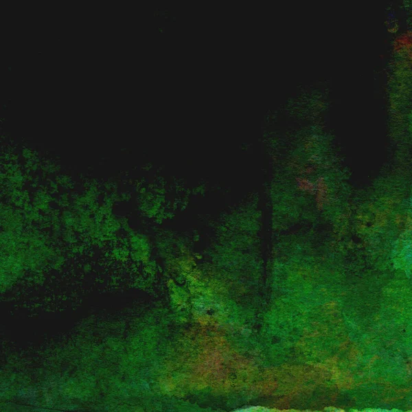 Sarı, mavi ve kırmızı tonlarda yeşil soyut suluboya deseni