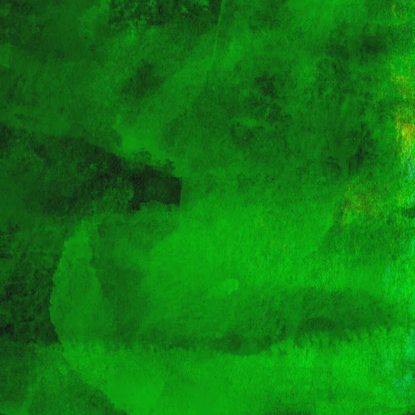 Parlak ve koyu yeşil tonlardan oluşan soyut renkli suluboya desenli arkaplan