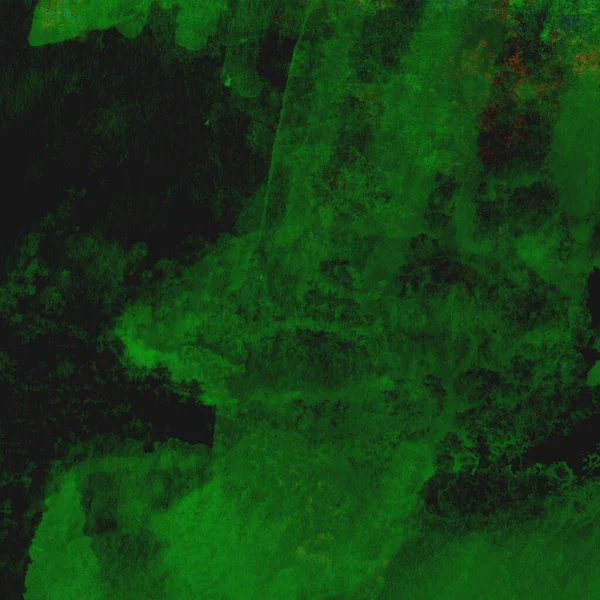 Parlak ve koyu yeşil tonlardan oluşan soyut suluboya desenli arkaplan