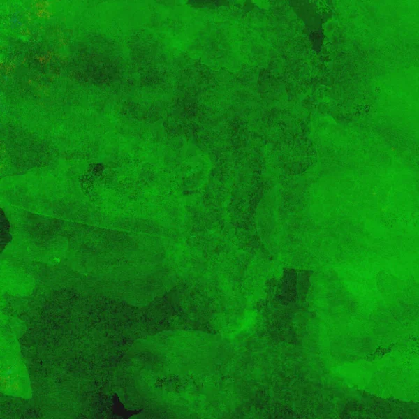 Parlak ve koyu yeşil tonlardan oluşan soyut suluboya desenli arkaplan