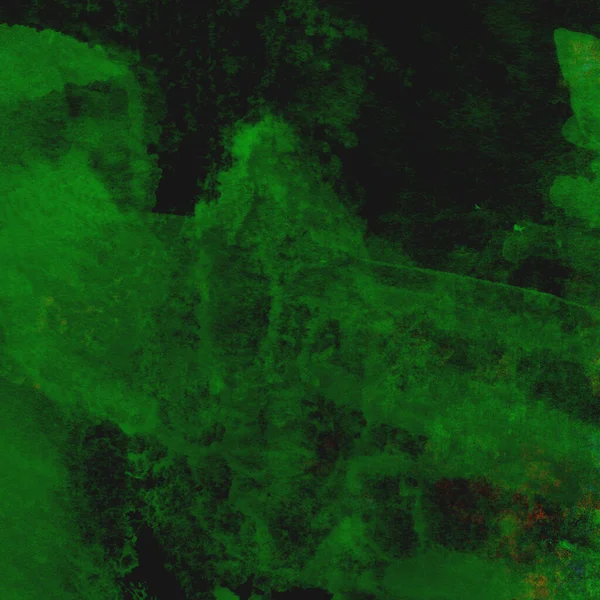 Parlak ve koyu yeşil tonlardan oluşan soyut suluboya desenli arkaplan