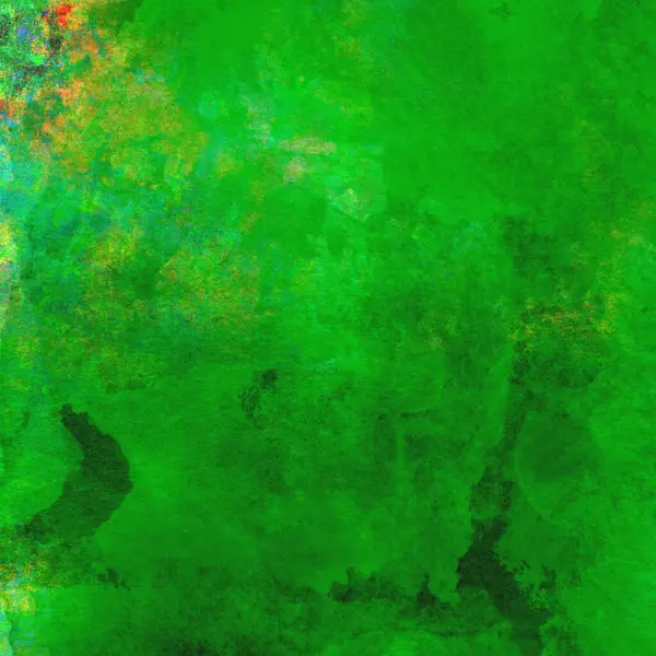 Parlak ve koyu yeşil tonlardan oluşan soyut suluboya desenli arkaplan