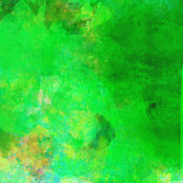 Parlak ve koyu yeşil tonlardan oluşan soyut suluboya desenli arkaplan