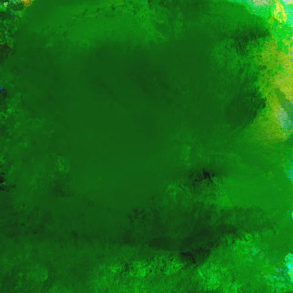 Parlak ve koyu yeşil tonlardan oluşan soyut suluboya desenli arkaplan