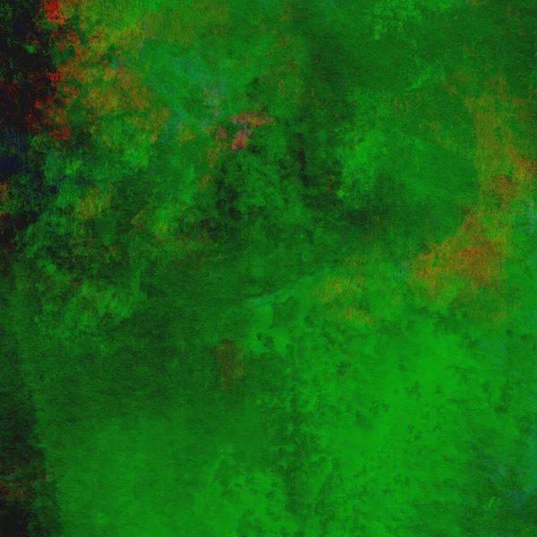 浅浅的深绿色调水彩图案背景 — 图库照片