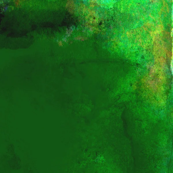 Parlak ve koyu yeşil tonlardan oluşan soyut suluboya desenli arkaplan