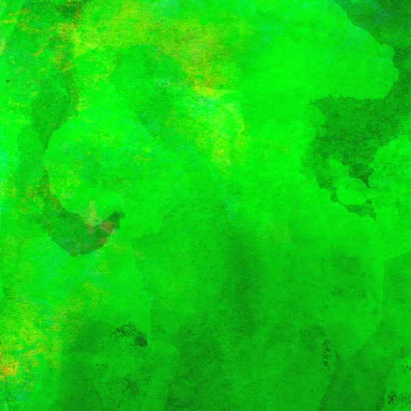 Parlak ve koyu yeşil tonlardan oluşan soyut suluboya desenli arkaplan