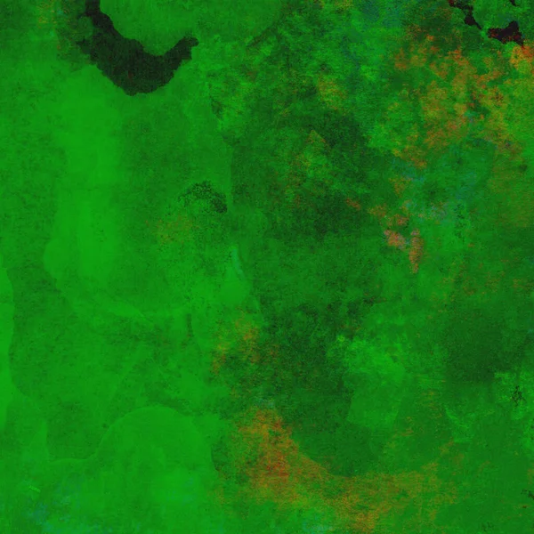 Parlak ve koyu yeşil tonlardan oluşan soyut suluboya desenli arkaplan