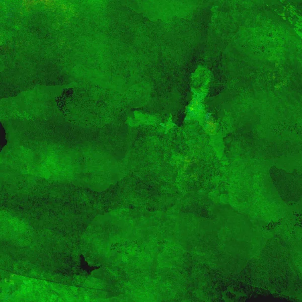 Parlak ve koyu yeşil tonlardan oluşan soyut suluboya desenli arkaplan