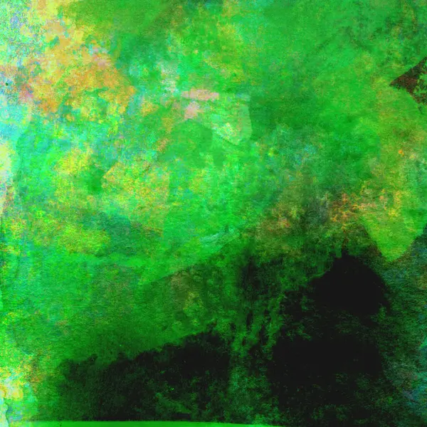 Parlak ve yeşil tonlardan oluşan soyut suluboya deseni