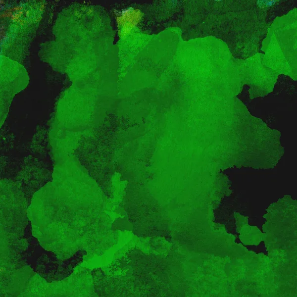 Abstrakte Aquarell Muster Hintergrund Mit Hellen Und Dunklen Grüntönen — Stockfoto