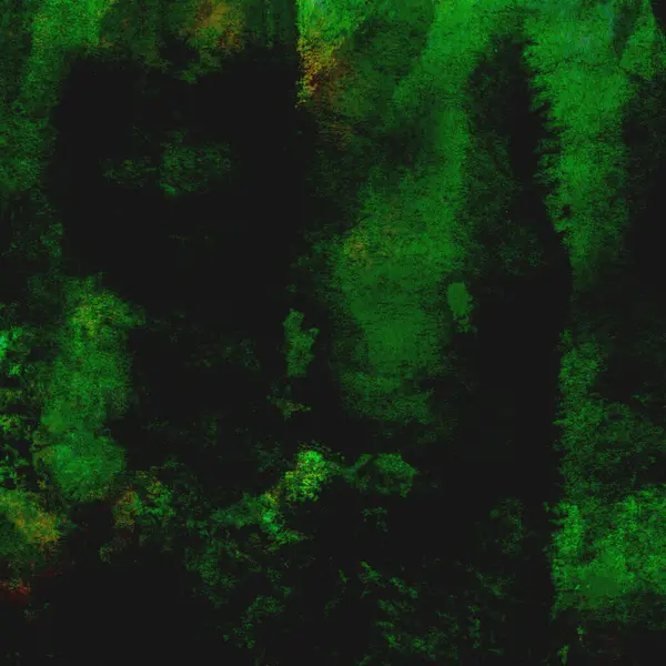 Parlak ve koyu yeşil tonlardan oluşan soyut suluboya desenli arkaplan