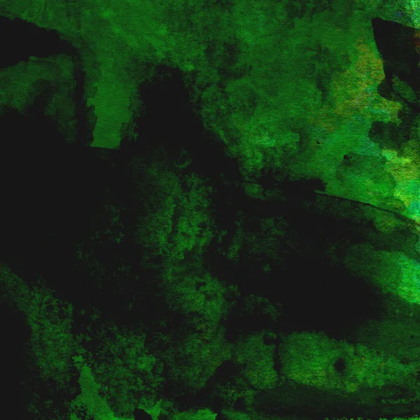 Parlak ve koyu yeşil tonlardan oluşan soyut suluboya desenli arkaplan