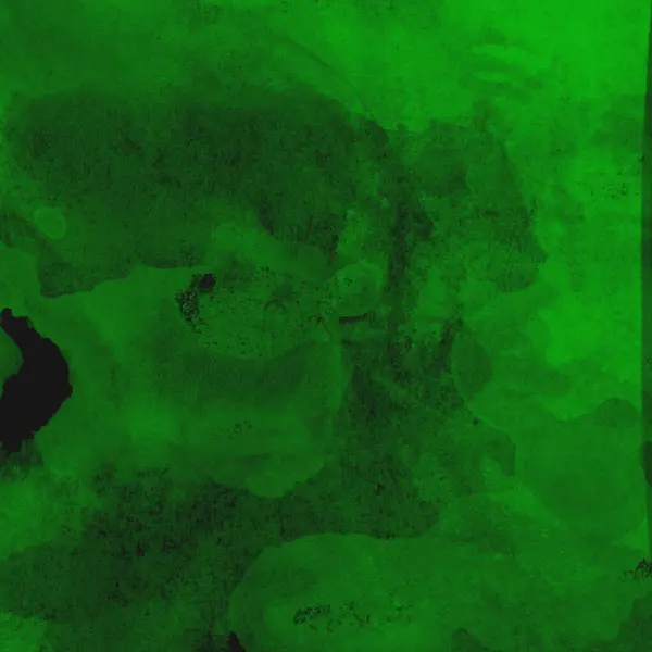 Parlak ve koyu yeşil tonlardan oluşan soyut suluboya desenli arkaplan