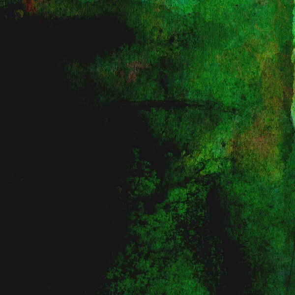 Parlak ve koyu yeşil tonlardan oluşan soyut suluboya desenli arkaplan