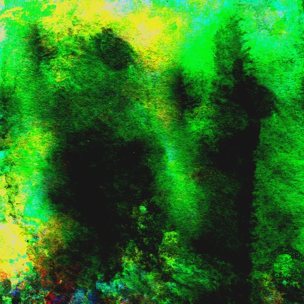 Abstrakti Akvarelli Kuvio Tehty Kirkkaita Vihreitä Sävyjä — kuvapankkivalokuva