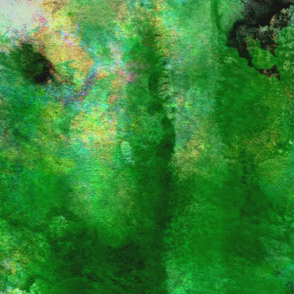 Parlak ve yeşil tonlardan oluşan soyut suluboya deseni