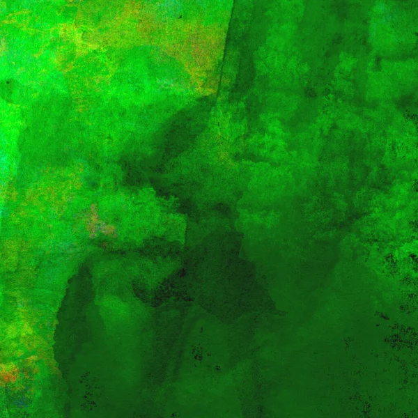 Parlak ve yeşil tonlardan oluşan soyut suluboya deseni