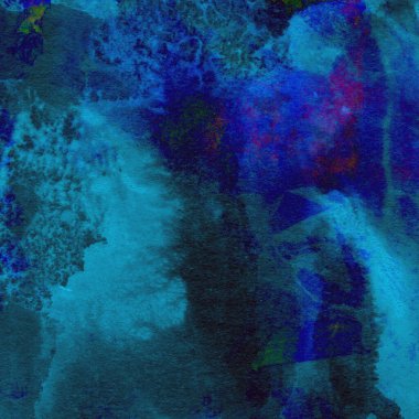 Yeşil ve mavi renklerden oluşan soyut suluboya deseni