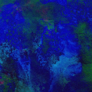 Yeşil ve mavi renklerden oluşan soyut suluboya deseni