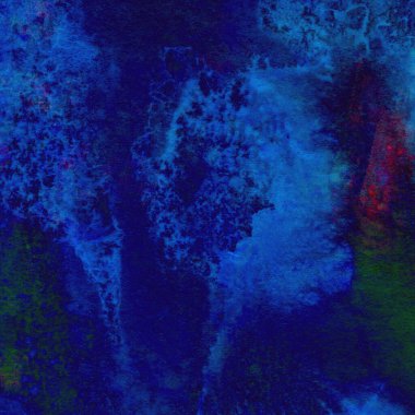 Yeşil ve mavi renklerden oluşan soyut suluboya deseni