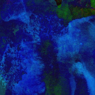 Mavi ve yeşil renklerden oluşan soyut suluboya desenli arka plan