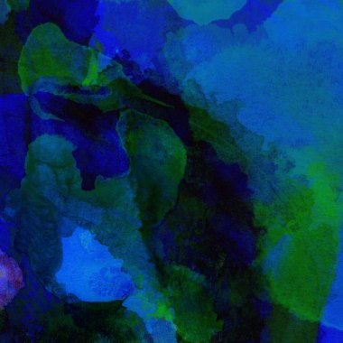 Mavi ve yeşil renklerden oluşan soyut suluboya desenli arka plan