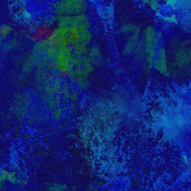 Koyu mavi suluboya deseni yeşil, sarı ve pembe renklerde