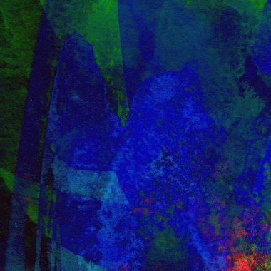 Mavi ve yeşil renklerden oluşan soyut suluboya desenli arka plan