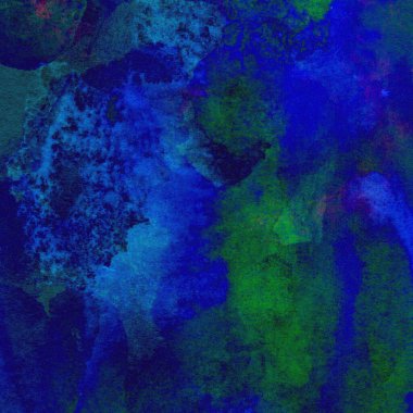 Mavi ve yeşil renklerden oluşan soyut suluboya desenli arka plan